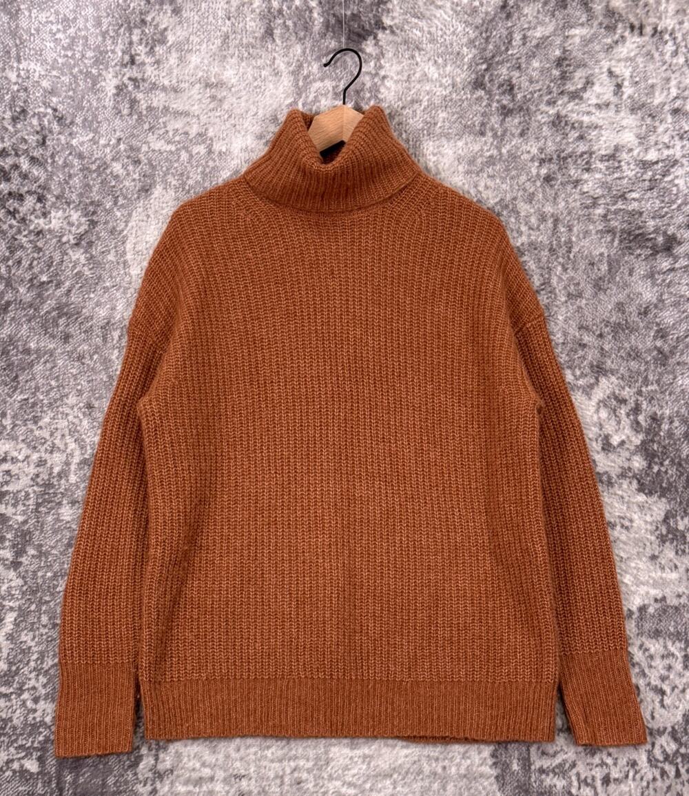 J Crew Sweater Small Womens Brown Brushed Yarn Wool Alpaca Blend Turtleneck
